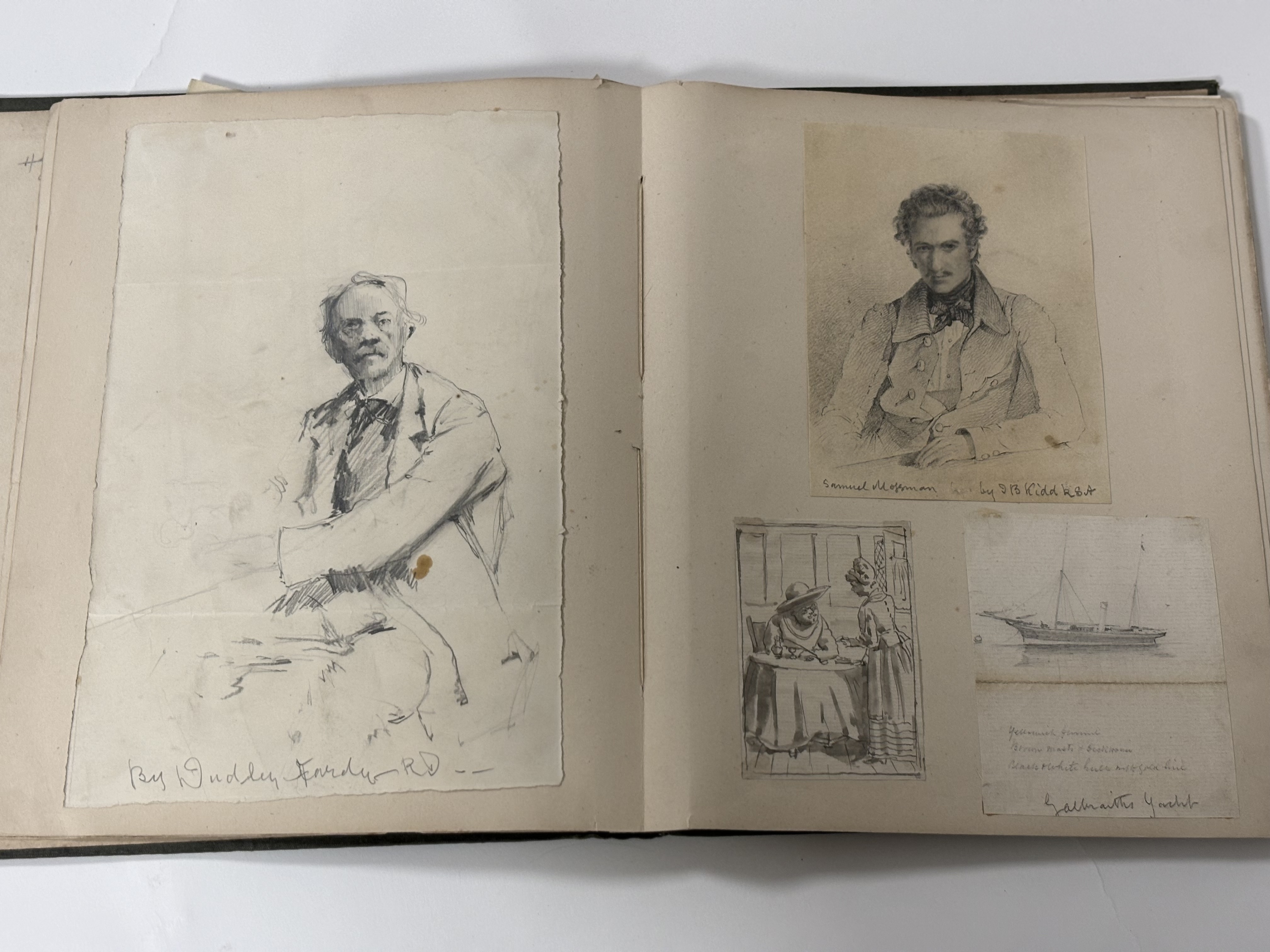 An album containing a quantity of sketches by various hands, 19th century including: Adalbert Johann - Image 3 of 5