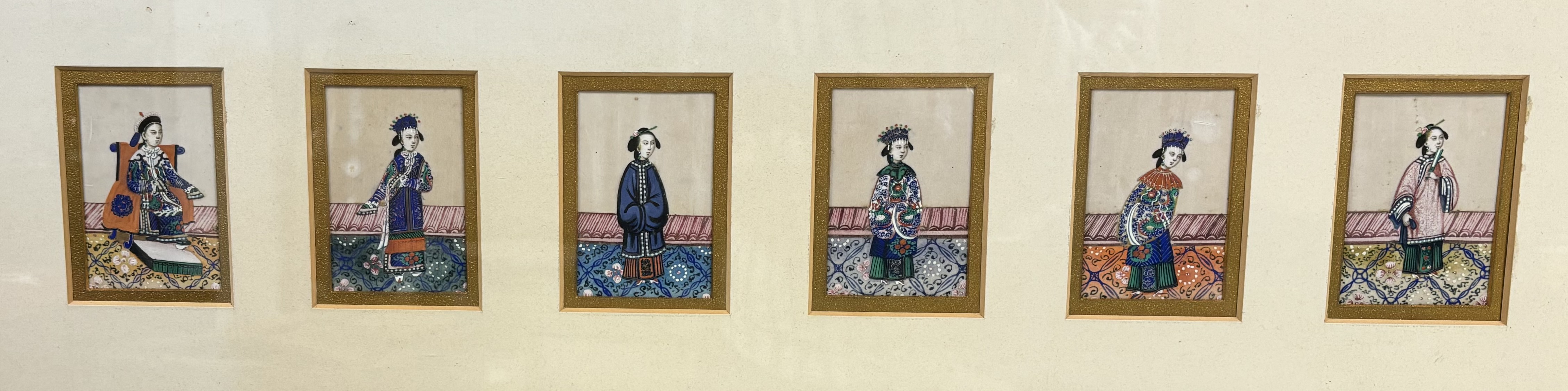 Chinese School, late 19th century, a set of eleven portraits, a seated male and female dignitary - Image 4 of 4