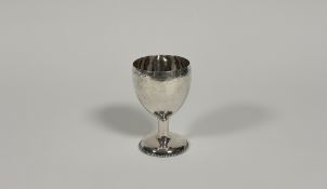 A George III silver wine goblet, marks rubbed but probably London 1783, with cup-shaped bowl on a