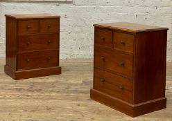 A pair of mahogany bedside chests in 19th century style, composed of some period elements, each
