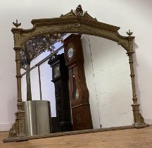 A large carved wood and composition overmantel mirror in the Neoclassical taste, mid 19th century,