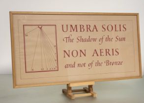 Ian Hamilton Finlay C.B.E. (Scottish, 1925-2006), Umbra Solis, The Shadow of the Sun, screenprint,