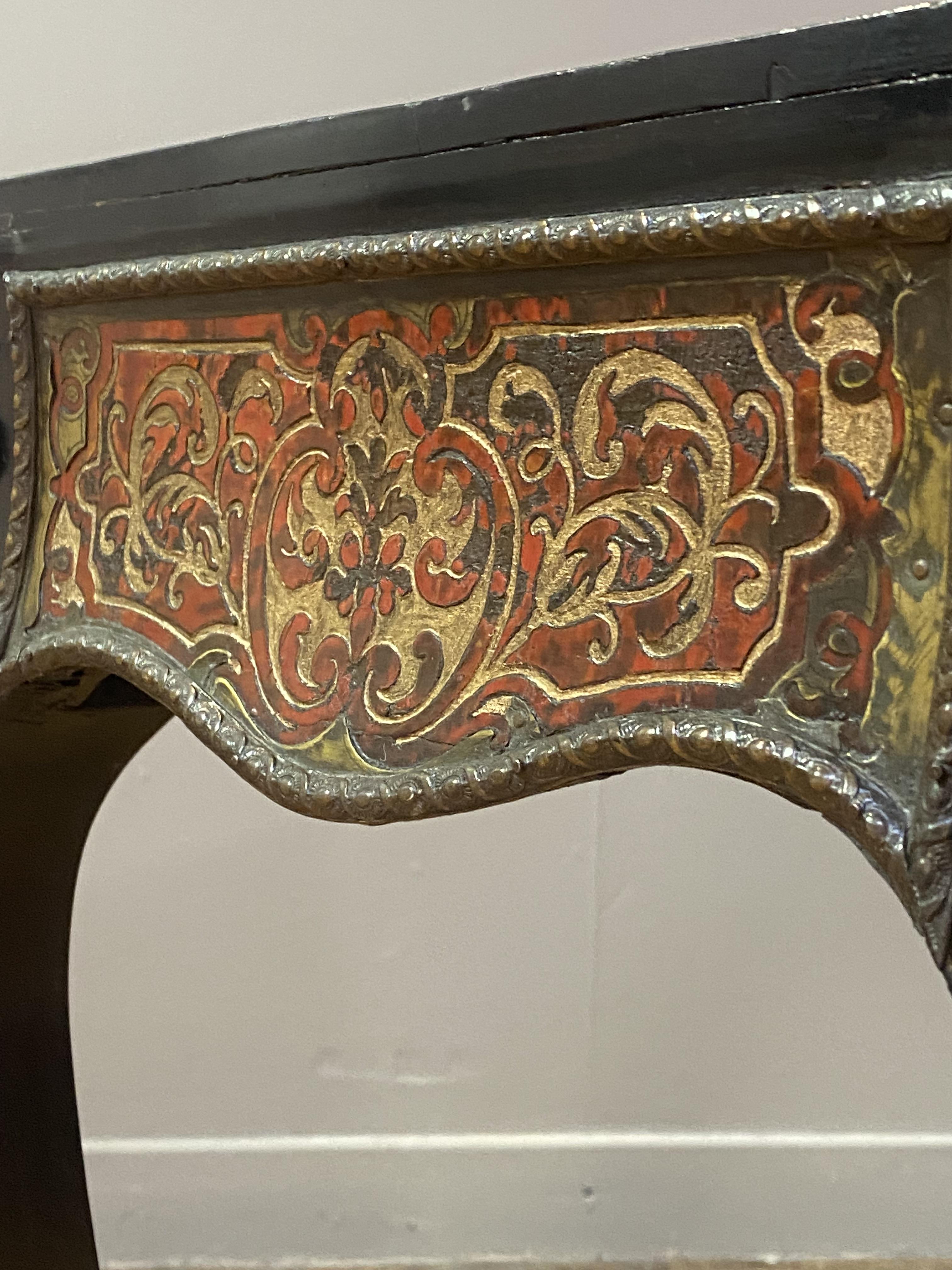 An ebonized and boulle-work side table of rectangular outline, late 19th century, the frieze with - Image 2 of 4