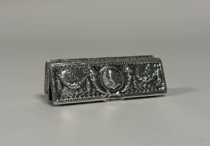 A small Edwardian silver casket, London 1908 (maker's mark rubbed), of rectangular form, the pierced