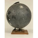 A rare large (24 inch) three-dimensional topographical lunar globe, c.1969, believed to be by Arthur