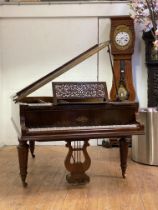 A French rosewood cased grand piano by Erard of  Paris, circa 1890's, the interior with bird's eye
