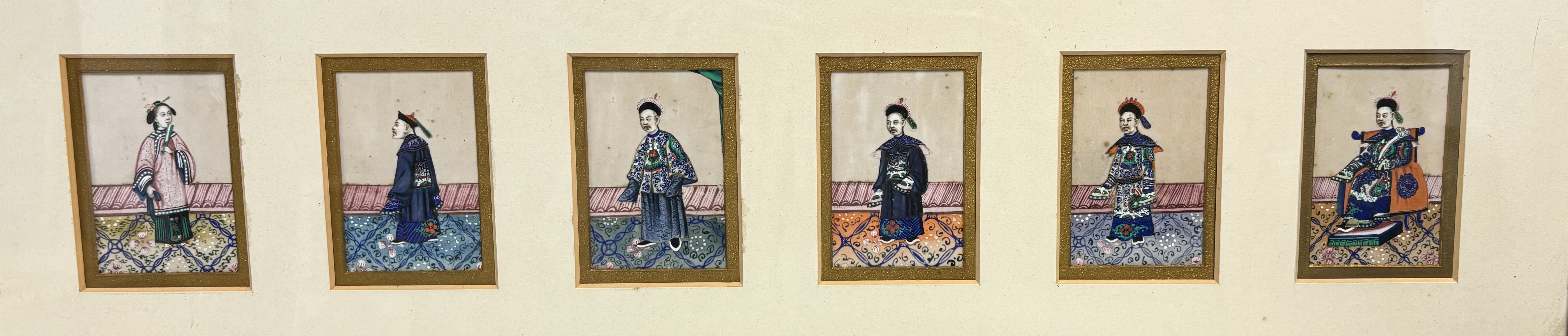 Chinese School, late 19th century, a set of eleven portraits, a seated male and female dignitary - Image 2 of 4