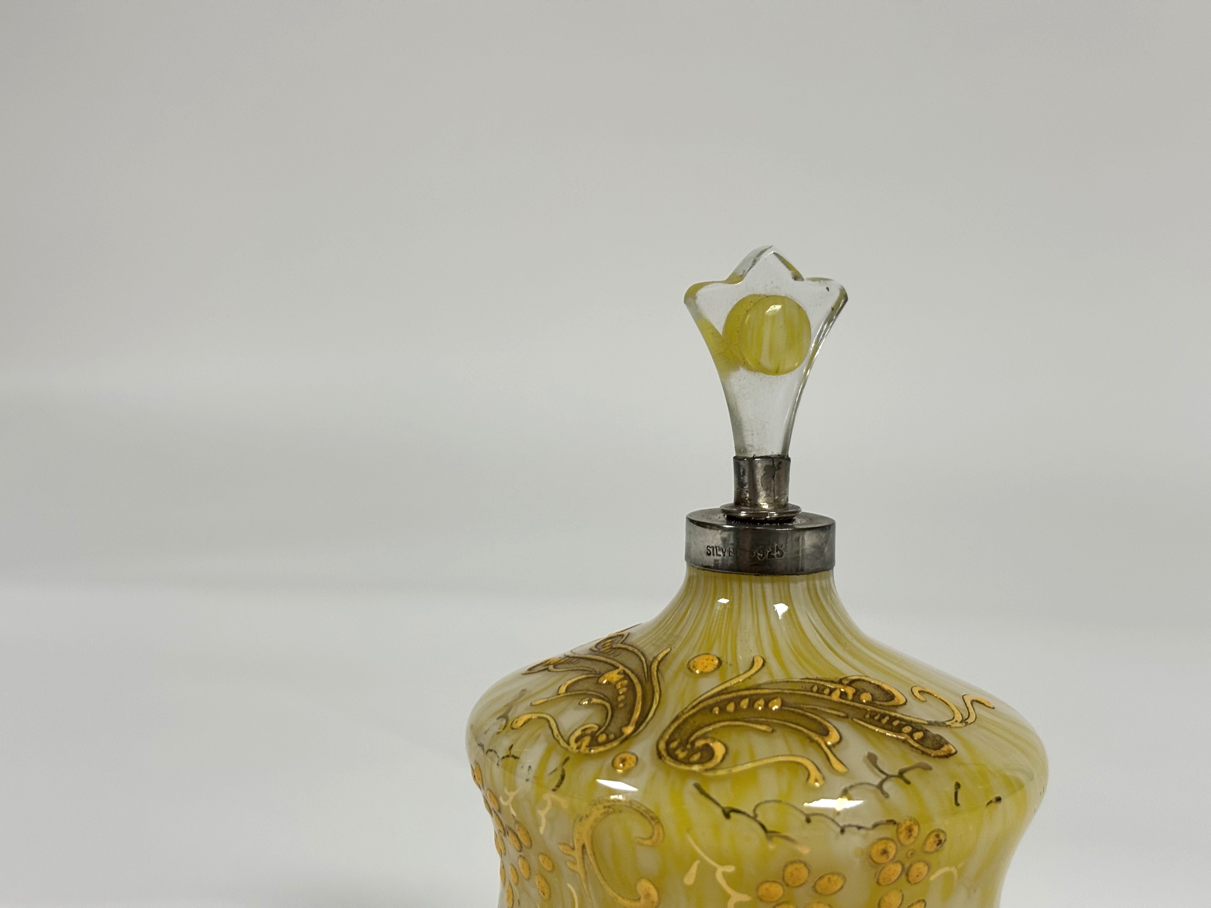 Two early 20th century silver-mounted scent bottles: the first of slender baluster form, in - Image 4 of 9