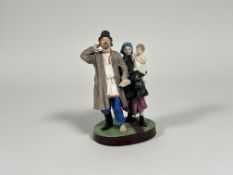 Gardener Porcelain Factory of Moscow, a coloured biscuit porcelain group of a drunken peasant with
