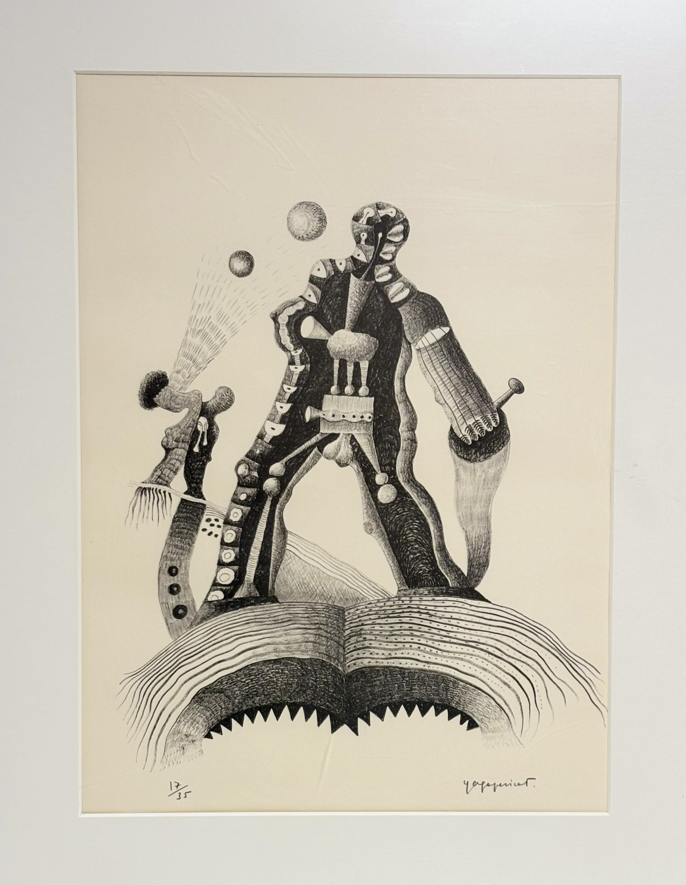 Yago Pericot (Spanish, 1929-2018) Robot Man, signed lower right, ed. 17/35, lithograph, framed. 56cm - Bild 2 aus 3