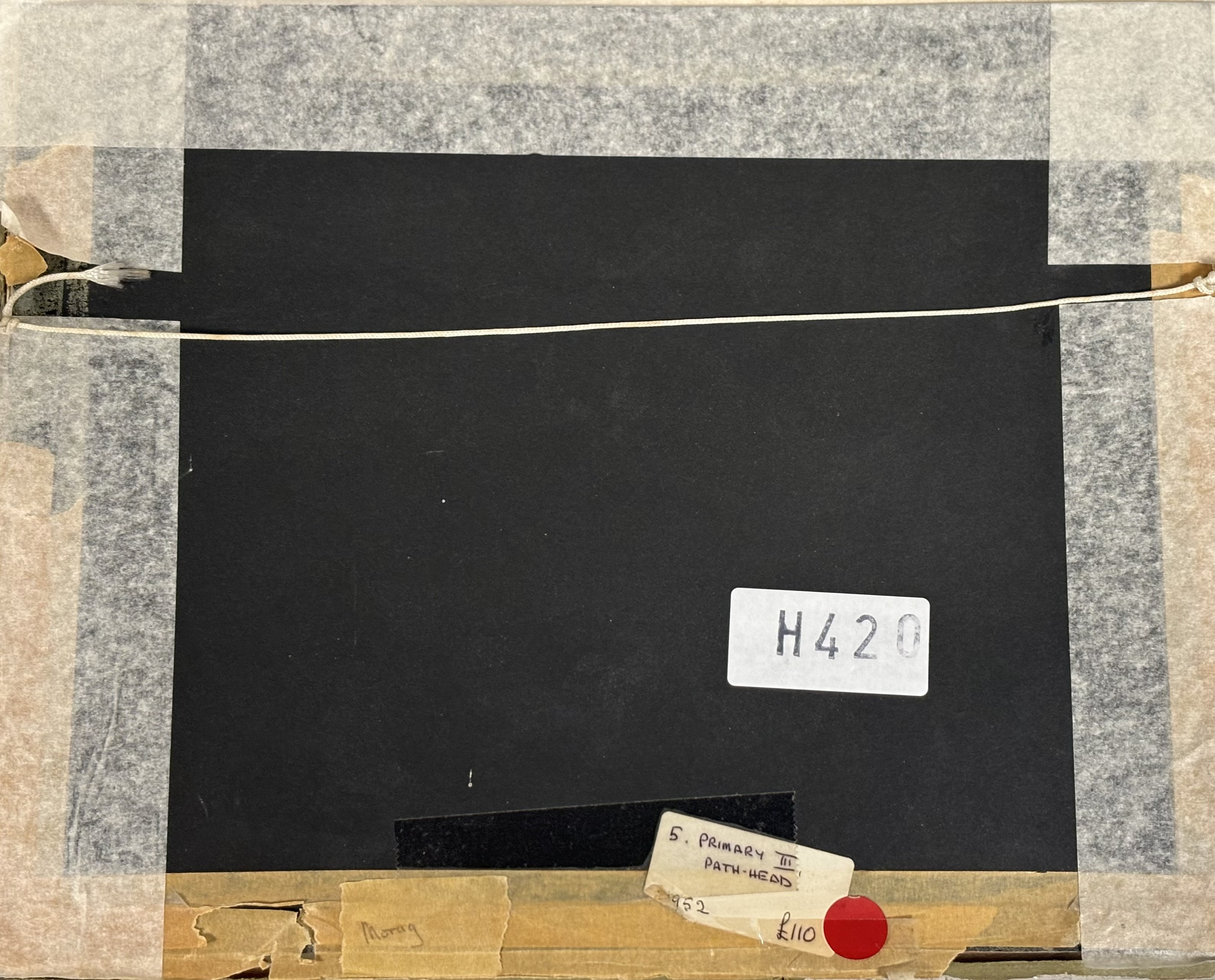 Hamish Lawrie (Scottish, 1919-1987), "Primary III, Path-Head", signed lower left, pastel, label - Image 3 of 3