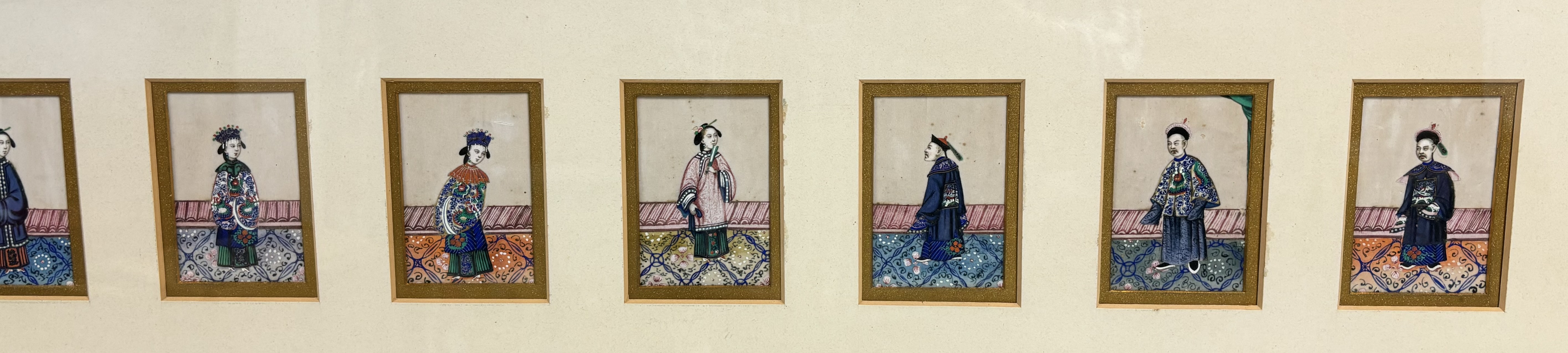 Chinese School, late 19th century, a set of eleven portraits, a seated male and female dignitary - Image 3 of 4