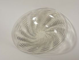 Lalique, Rene Lalique, Ondes pattern, a semi-opalescent glass coupe ouverte, etched mark (no