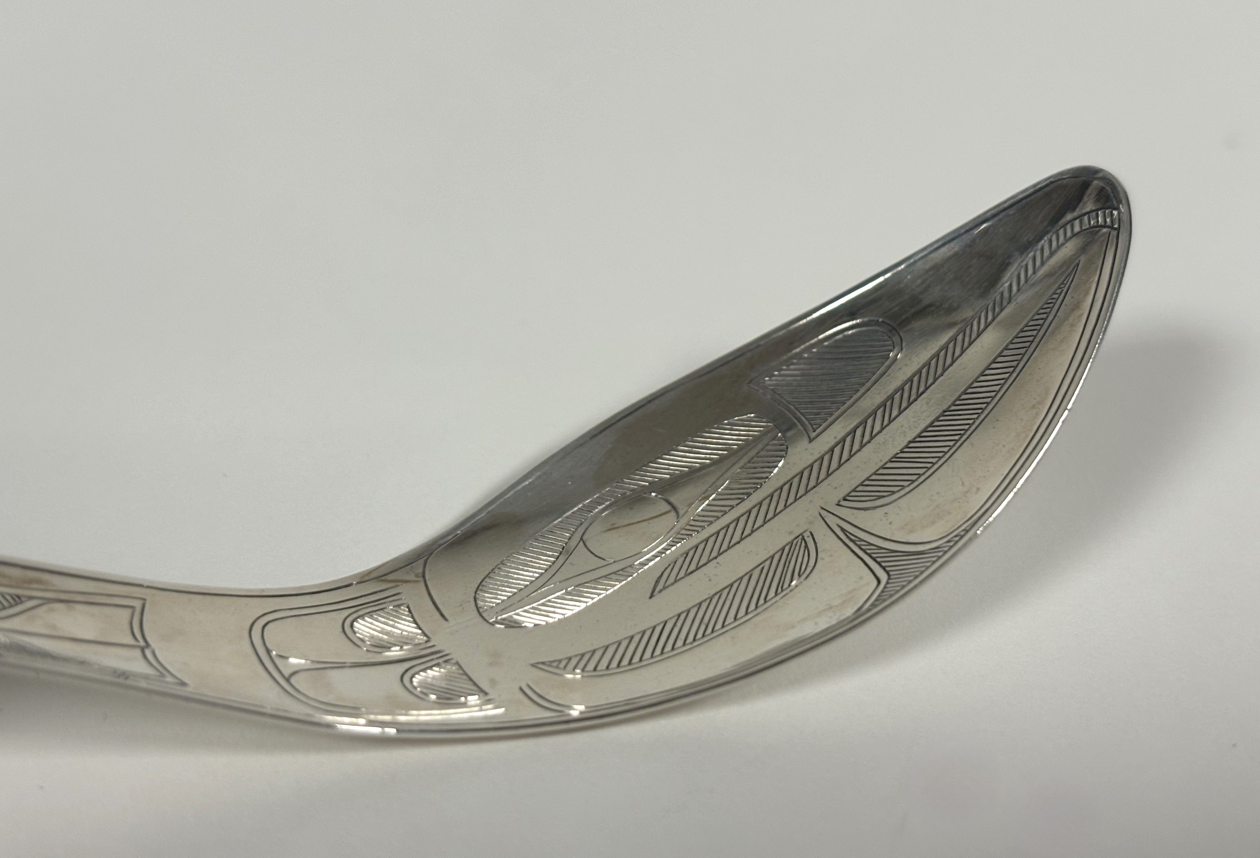 An unusual cased pair of George V silver serving spoons, Robert Tennant & Co., Glasgow 1913, the - Image 4 of 6