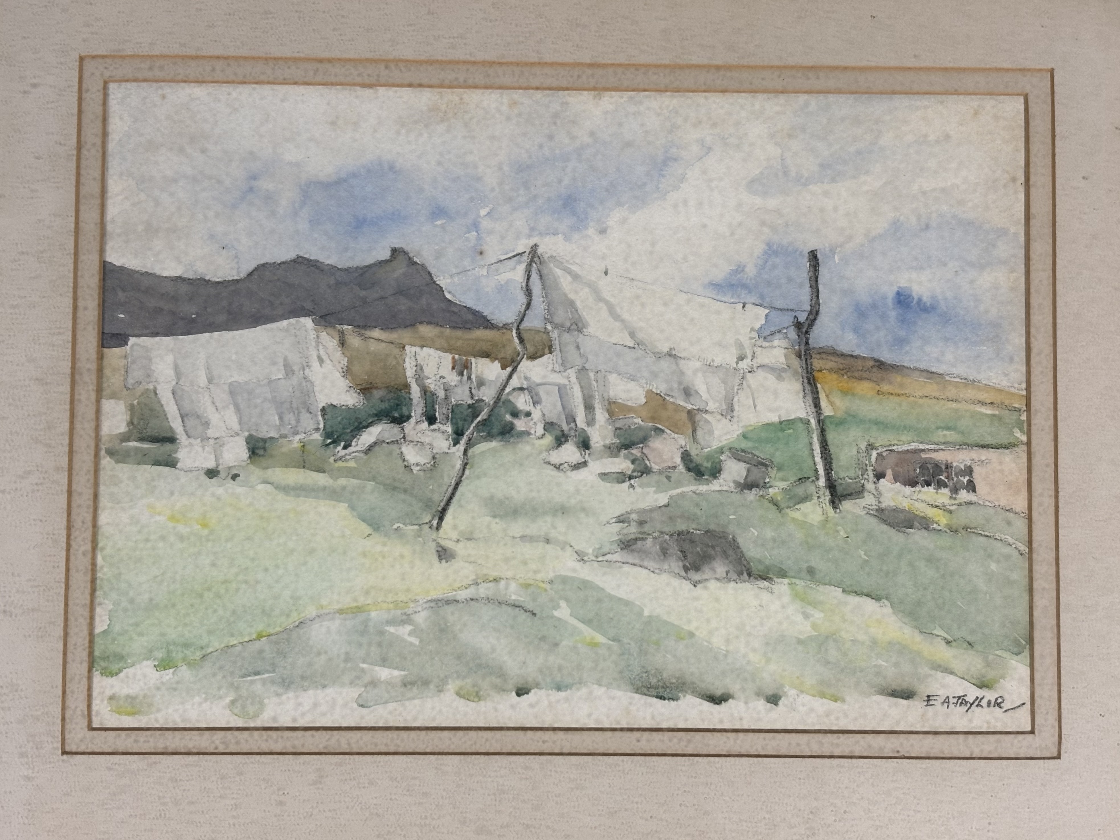 Ernest Archibald Taylor (Scottish, 1874-1951), "Washing, High Corrie, Arran", signed in pencil lower - Image 2 of 3