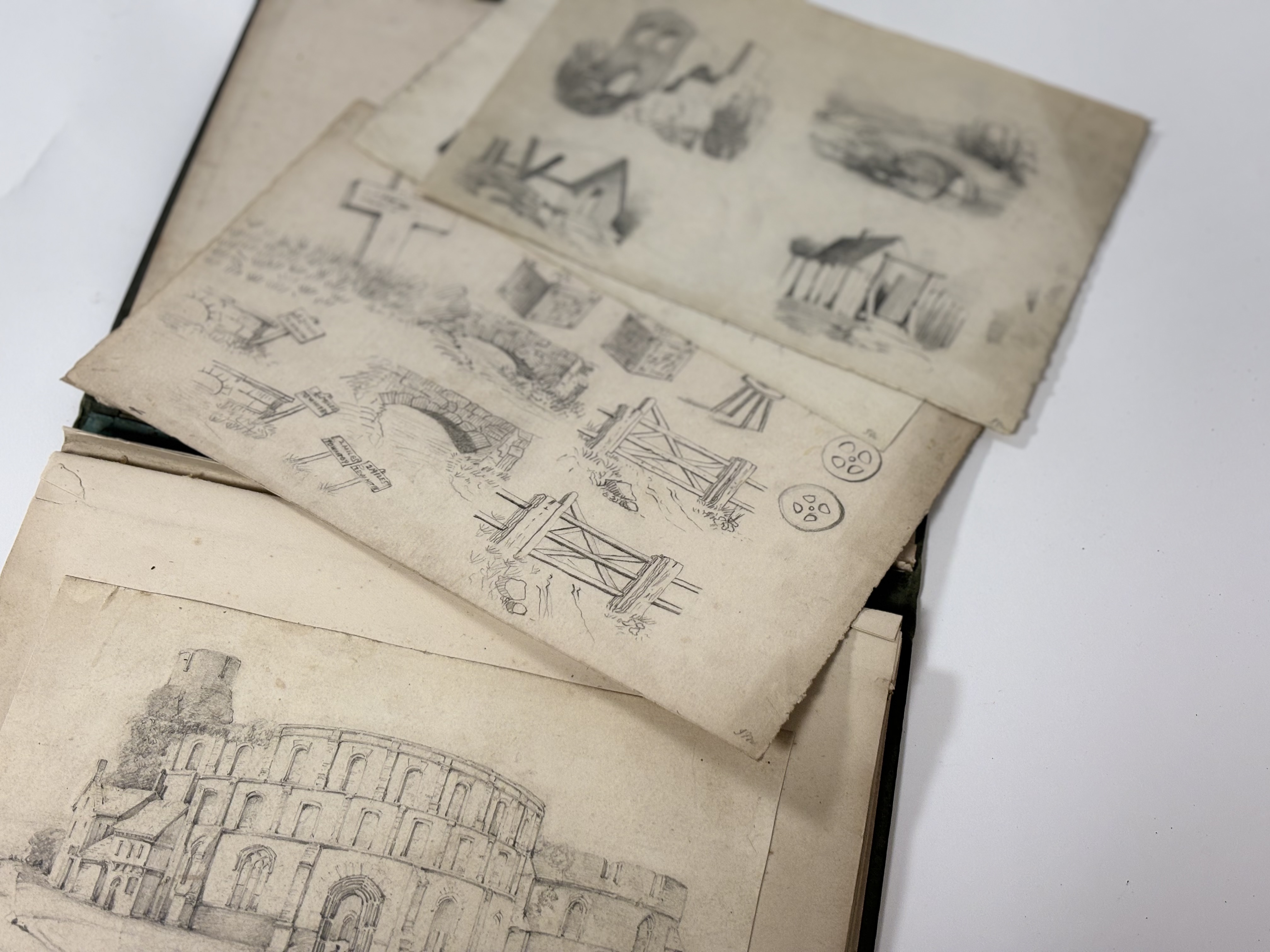 An album containing a quantity of sketches by various hands, 19th century including: Adalbert Johann - Image 2 of 5