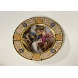 A Vienna porcelain cabinet plate, late 19th century, "Cephalus und Thetis", painted with an image of