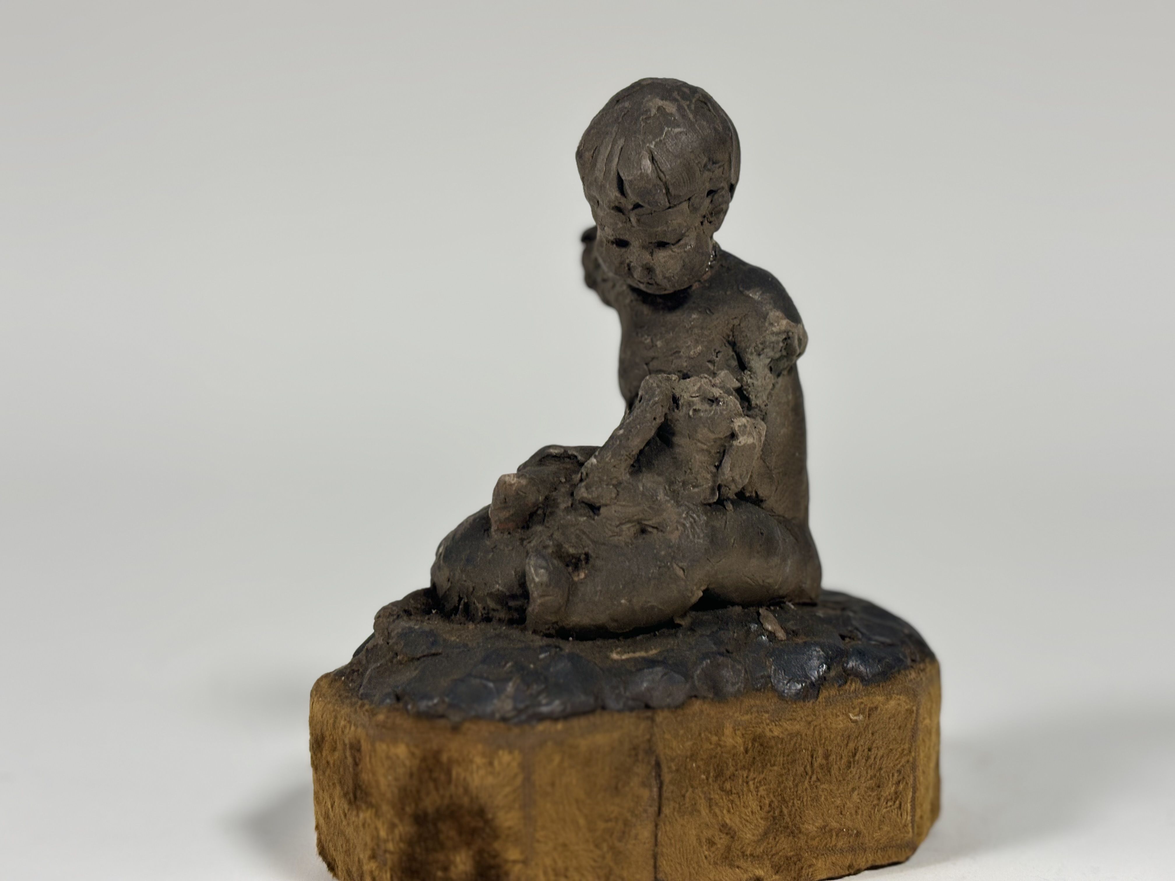 Attributed to Sophia Rosamond Praeger M.B.E. (Irish, 1867-1954), a wax maquette of a Child with a - Image 2 of 6