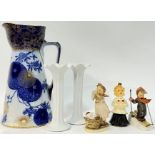 A mixed group of ceramics comprising a large Doulton jug with Japanese inspired blue roundel/