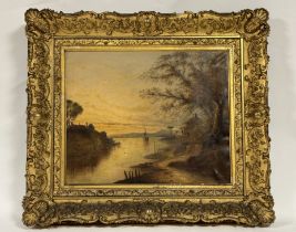 John R Prentice (Scottish Act 1849-1875),The Mouth of Almond Cramond, oil on canvas, signed bottom