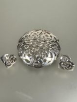 A Edinburgh silver hand made circular celtic knot openwork brooch D x 4.5cm and a pair of matching