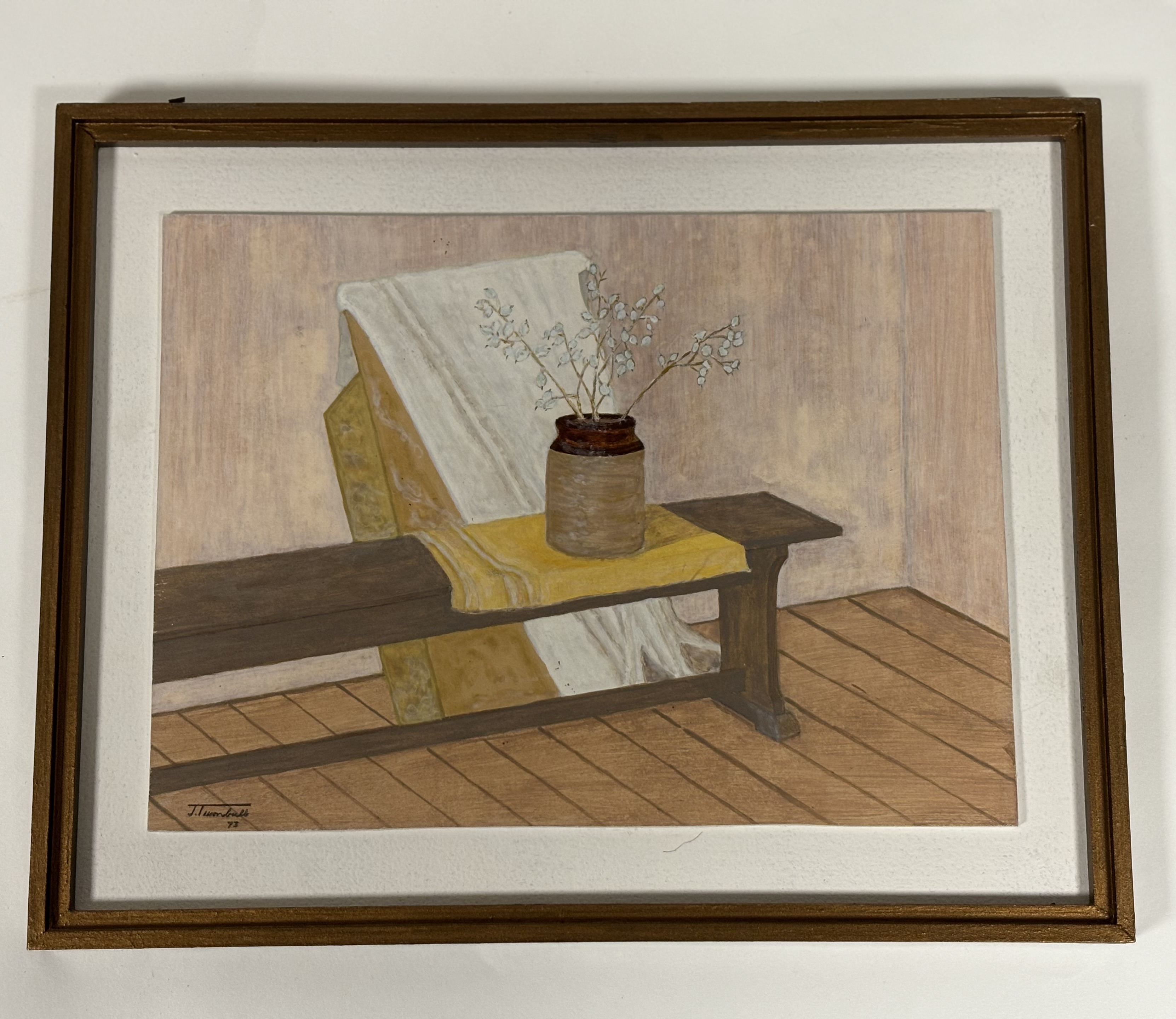 James Turnbulll, Honestly, watercolour on board, signed bottom left and dated '73, artist label