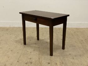 A mid 19th century mahogany side table, fitted with a drawer and raised on square tapered