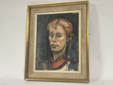 Hamish Lawrie (Scottish 1919-1987), Portrait of a lady, oil on canvas signed bottom right,