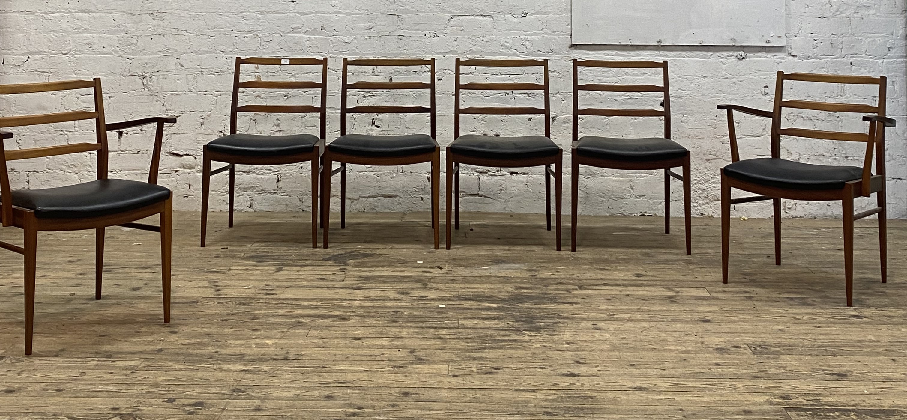 McIntosh of Kirkcaldy, A set of six (4+2) mid century teak dining chairs, circa 1960's, with
