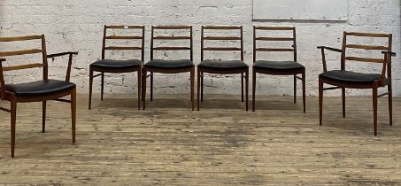 McIntosh of Kirkcaldy, A set of six (4+2) mid century teak dining chairs, circa 1960's, with