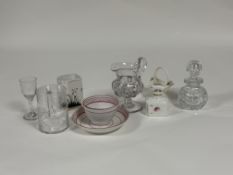 A collection of various items comprising, a 1820's pottery teabowl (h-5.5cm) and saucer with