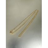 A 9ct gold belcher style chain link necklace with ring clasp fastening L x 30cm 6.88g