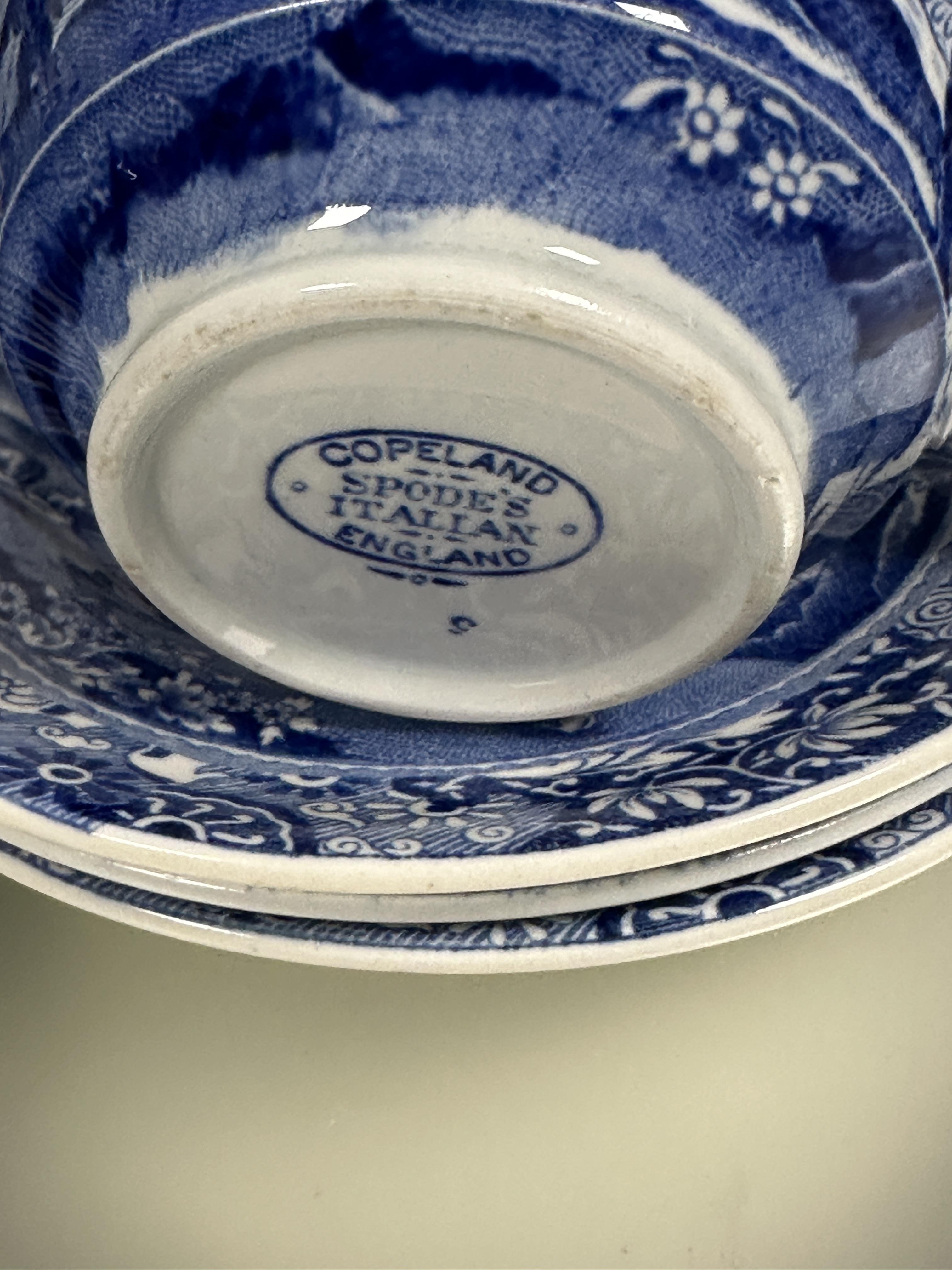 A collection of 1920s Spode blue and white Italian pattern ware to include eleven large tea cups D x - Image 7 of 8