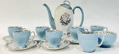 A Royal Stafford Merlin Ware "Vogue" pattern coffee/tea set comprising a coffee pot (h- 20.5cm, w-