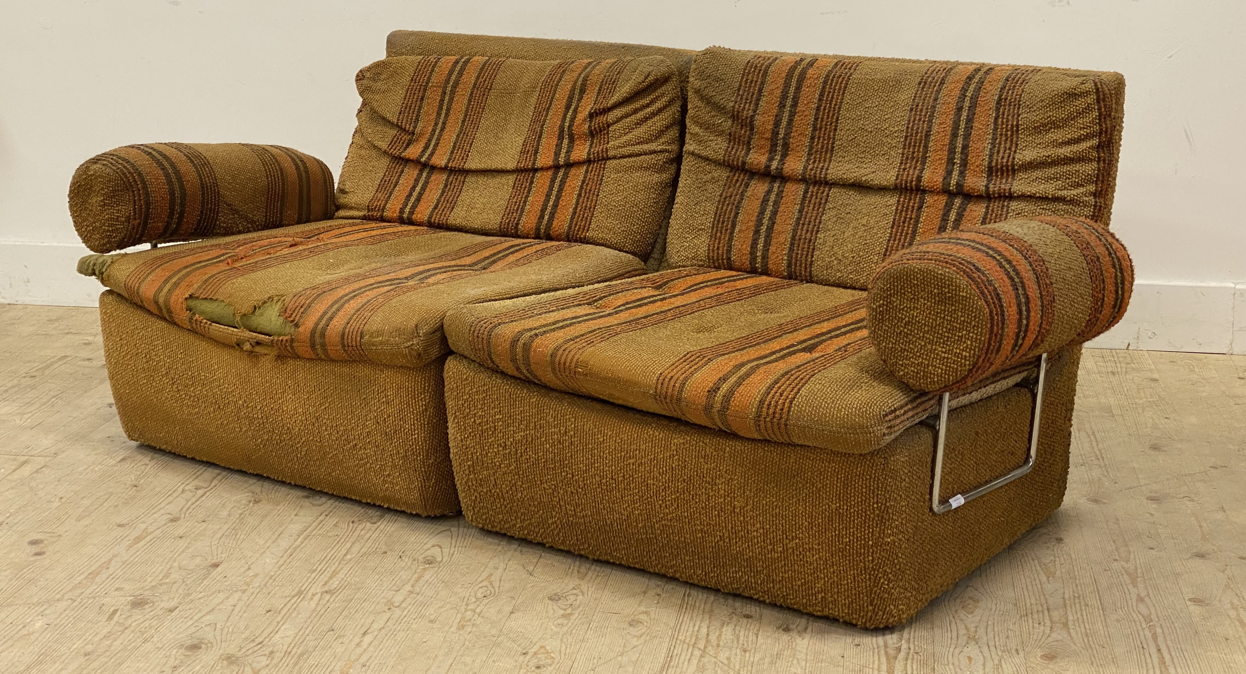 A 1970's modular two seat sofa or pair of lounge chairs, with removable head / arm rests (a/f) - Image 2 of 2