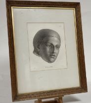 A framed 19thc bookplate titled below - "Brass, same size...R.P.Knight Esq", published by T. Payne
