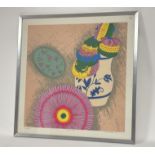 Nicky Sanderson (Scottish), "Paper Flowers", silkscreen print 1/15, signed, titled and dated '79