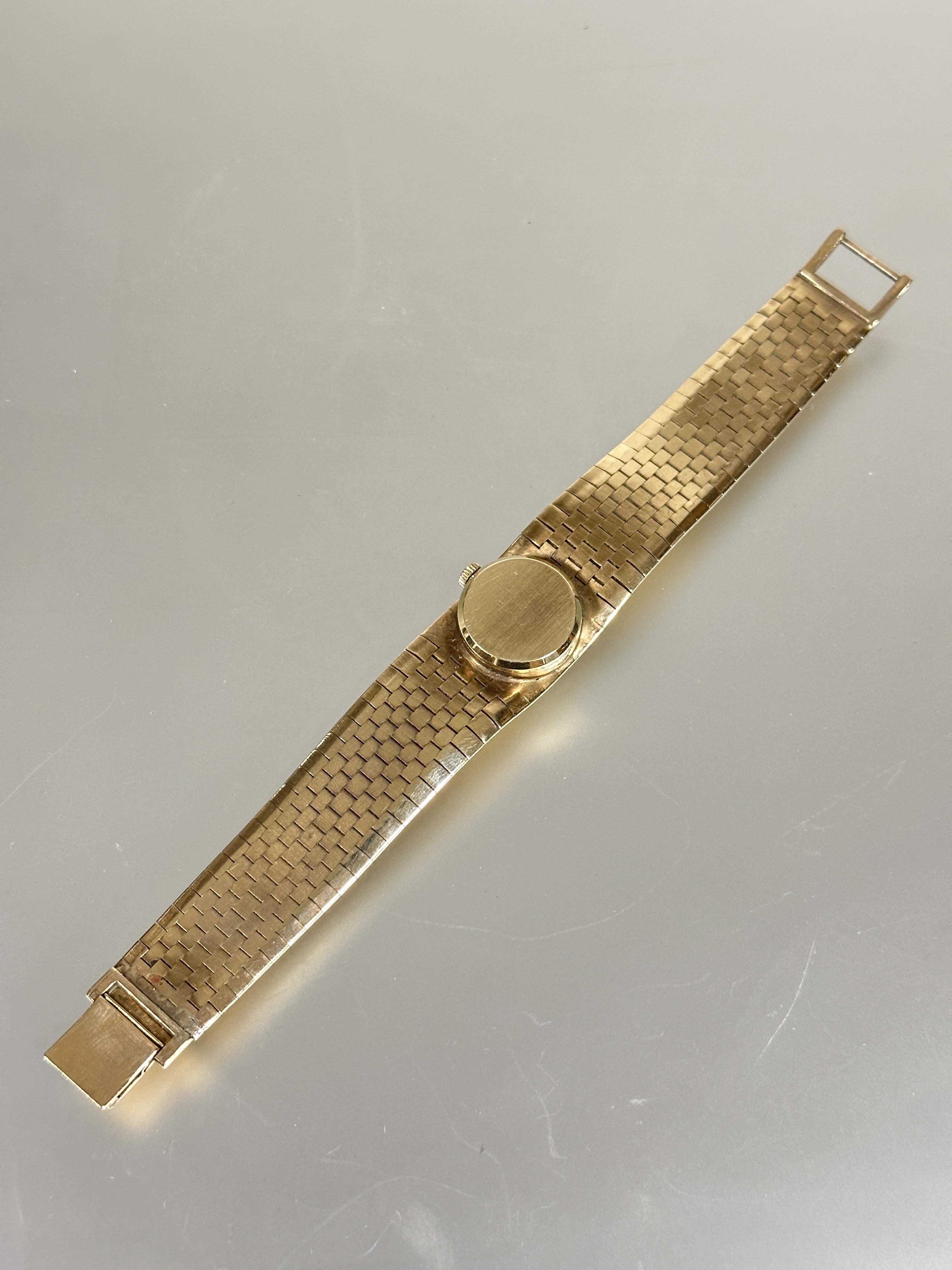 A ladys 9ct gold Bueche -Girod vintage 1960s wristwatch with oval gilt dial and baton hour markers - Image 3 of 3