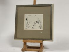 Property of the Late Countess Haig - A. Gee, "Horse", ink on paper, signed left, gallery label