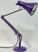 An unusual purple 1970's Herbert Terry Anglepoise lamp