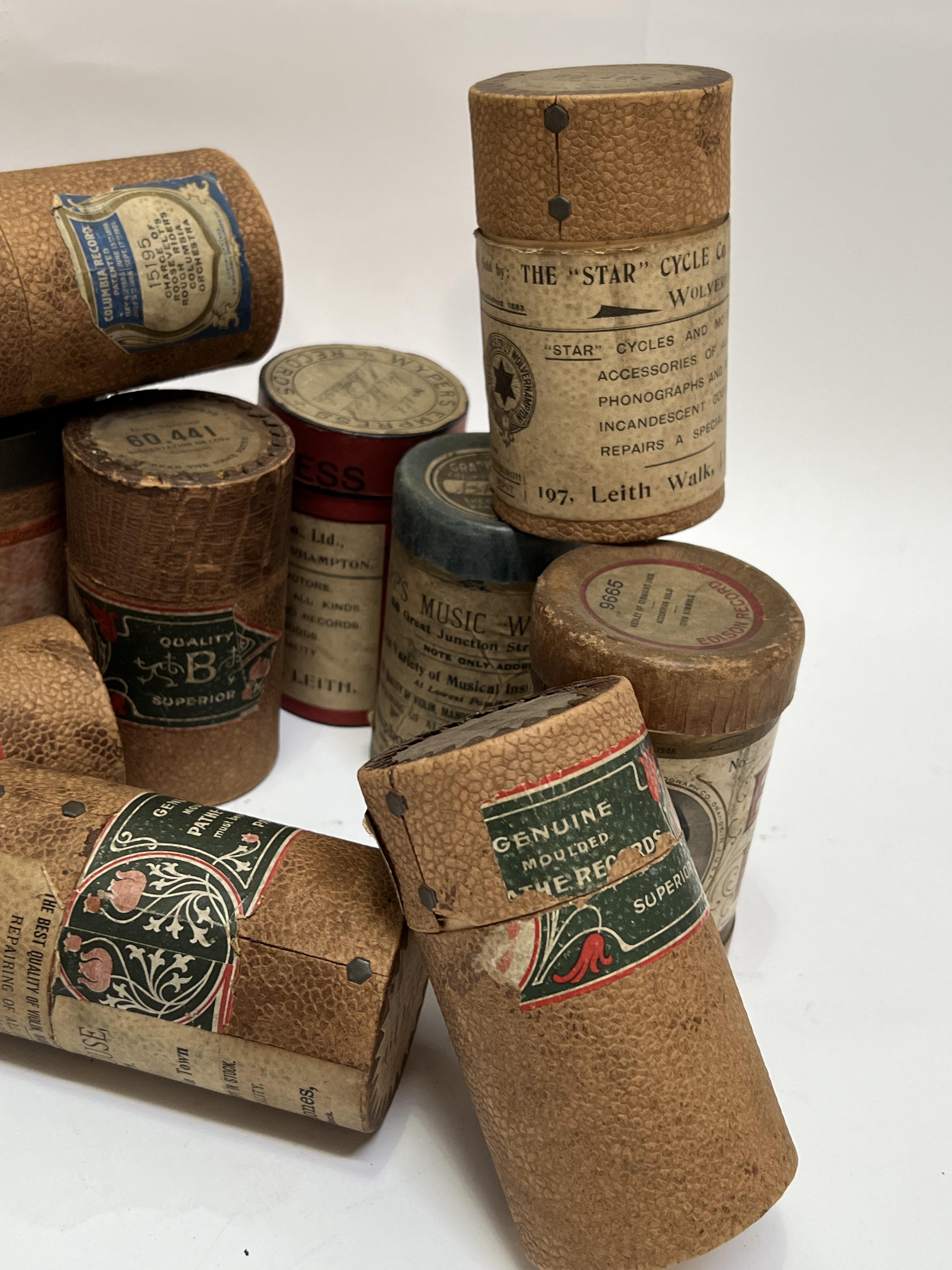 A Quantity of vintage wax gramophone cylinders  with original casing including several Leith Star - Image 5 of 6
