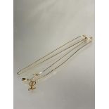 A 9ct gold box link chain necklace with lobster claw fastening no hard solder or repairs L x 19cm