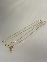 A 9ct gold box link chain necklace with lobster claw fastening no hard solder or repairs L x 19cm