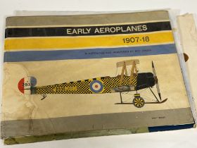 A folio of Early Aeroplanes 1907-18 First Series, illustrated and described by Roy Cross. (alot) (