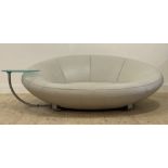 Jane Worthington for De Sade, a DS 152 leather upholstered oval love seat / sofa, complete with