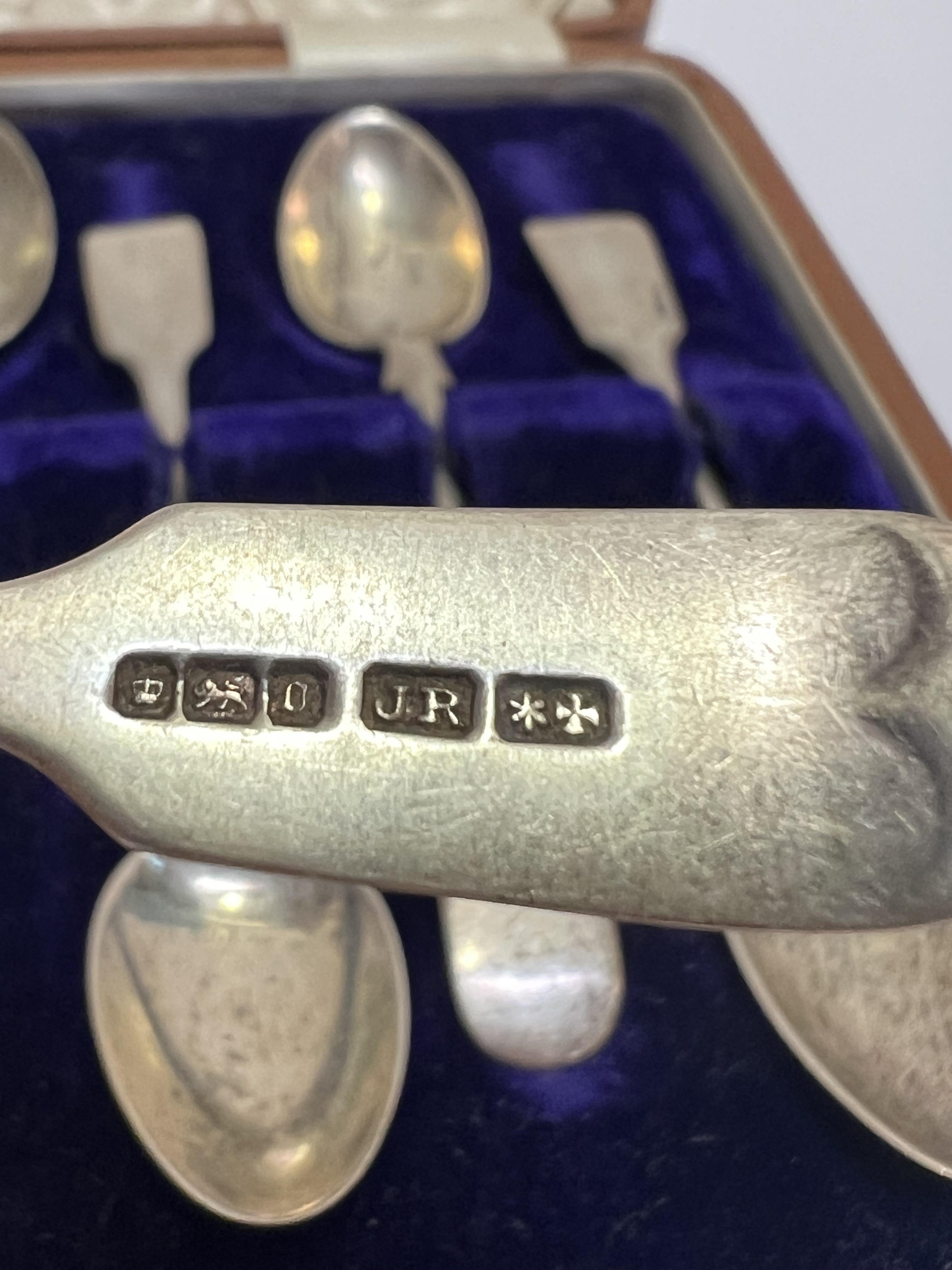 A set of six Sheffield hallmarked silver teaspoons (Joseph Rodgers and Sons), together with a set of - Image 2 of 3