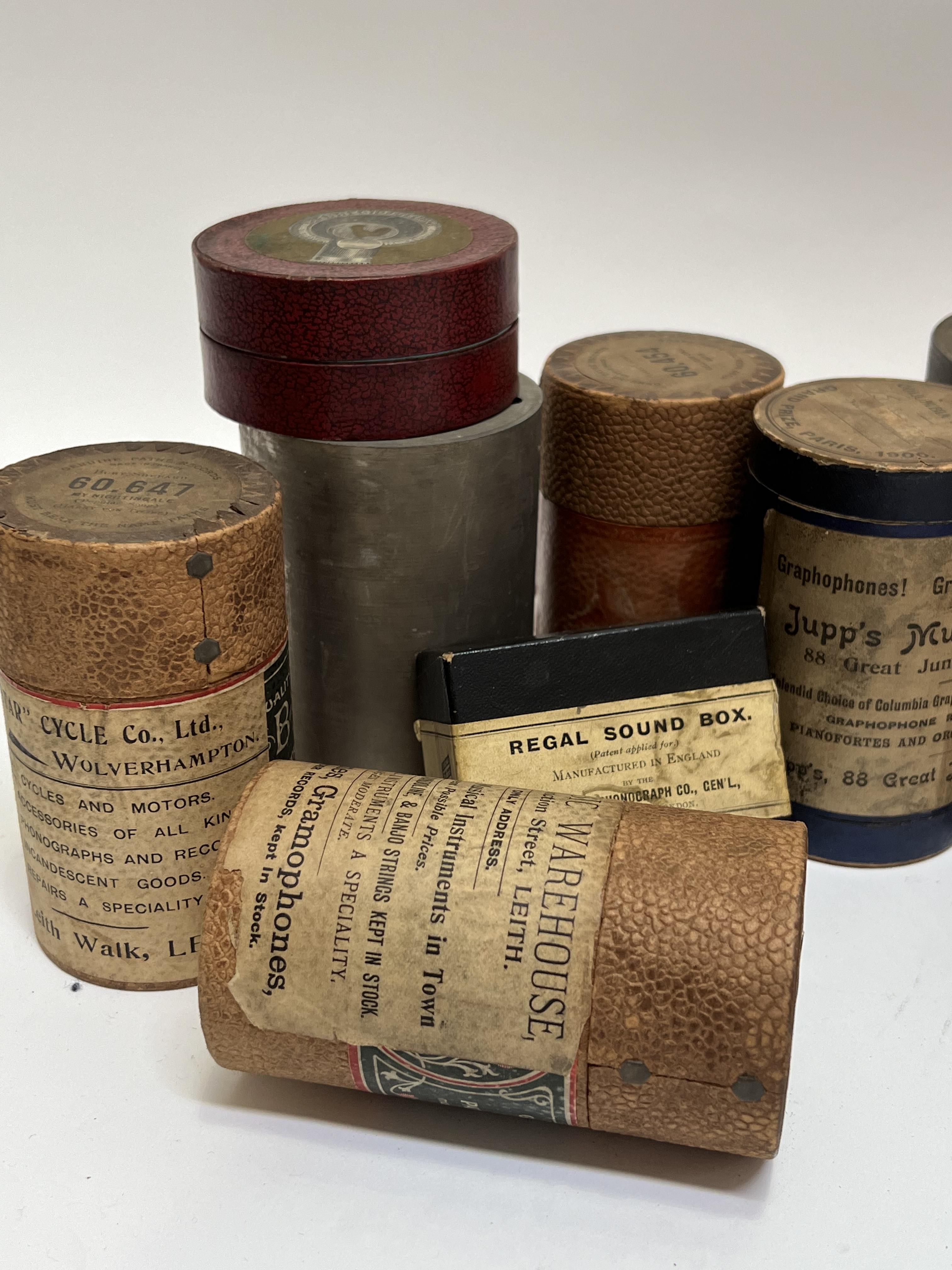 A Quantity of vintage wax gramophone cylinders  with original casing including several Leith Star - Image 2 of 6