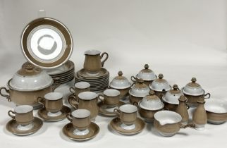 A Denby Seville pattern stoneware part dinner service comprising, six teacups (h-8cm), ten