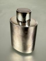 A late Victorian London silver oval loose leaf tea caddy complete with original top some small bumps