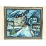 Narkis Ponomarev?(Russian), "Kazan", oil on canvas, unsigned, inscribed verso, in a black wooden